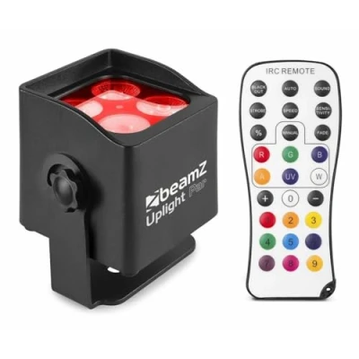 Imagen de BeamZ BBP44 Uplight, LED Par Spotlight Batería, IP65, Iluminación de Escenario DMX, Luz Discoteca, Fiesta, Control Música, Escenario, Incluye Mando a Distancia, Negro