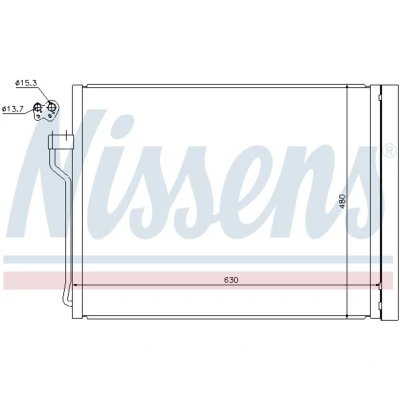 Imagen de NISSENS 940288 Condensador con secador Aluminio 630 R 134 a BMW: 5 Touring, Berlina, GT