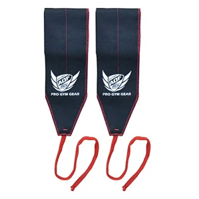 Imagen de AQF Muñequera Correas para Levantamiento De Pesas Gimnasio Entrenamiento Soporte Resistencia Muñequeras Gym 35 &quot;De Largo Y 3&quot; Ancho (Negro)