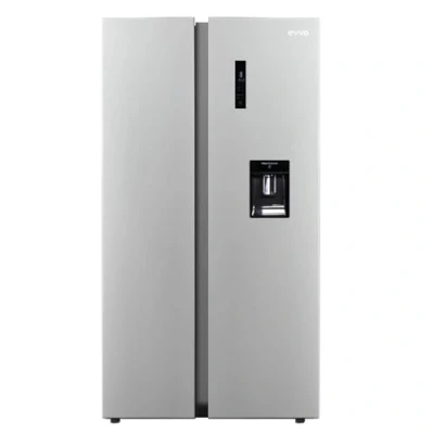 Imagen de EVVO frigorífico Americano 2 Puertas, Total No Frost, Compresor Inverter, Capacidad 356L y 203L Nevera, Dispensador de Agua, Elegante Display Integrado, Modelo: F90X Aqua (Acabado Inox)