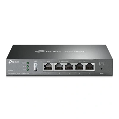 Imagen de TP Link Multi WAN Wired VPN Router Up to 4 Gigabit Ports SPI Firewall SMB Omada SDN Integrated Load Balance Lightening Protection Limited Lifetime (TL R605)