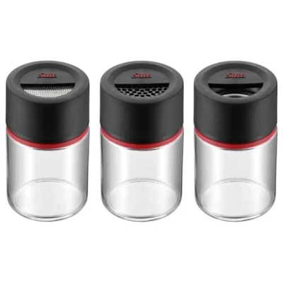 Imagen de Silit Storio Juego 3 Botes de Cocina, Negro y Rojo, 5.6 cm