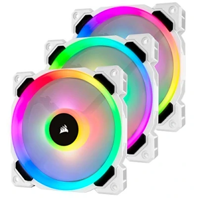 Imagen de Corsair LL120 RGB Paquete de 3 ventiladores (Lighting Node Pro, LED 120 mm) blanco (CO 9050092 WW), Ordenador escritorio