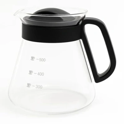 Imagen de MGE Jarra Cristal Pequeña apta para Microondas Tetera de Térmico Leche Melita con Tapa Vidrio Jara Cafe, y Té 600 mL