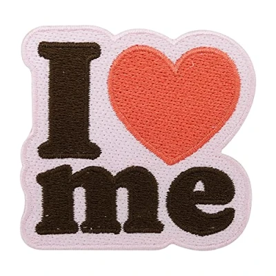 Imagen de Parche termoadhesivo con texto &quot;I Love Me&quot;, color rosa