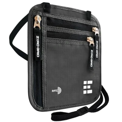 Imagen de Portadocumentos de Viaje con Protección RFID Cartera para Colgar y Porta Pasaporte