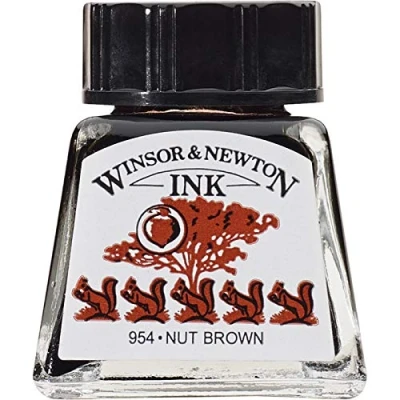 Imagen de Winsor &amp; Newton Drawing Ink Tinta de Dibujo, Marrón (Nut Brown), 14ml