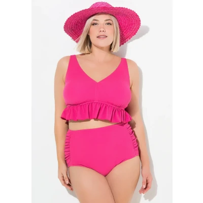 Imagen de Ulla Popken Structure RUCHÉ Bonnets Souples Bretelles RÉGLABLES SET Bikini, Mujer, Talla: 56, Pink