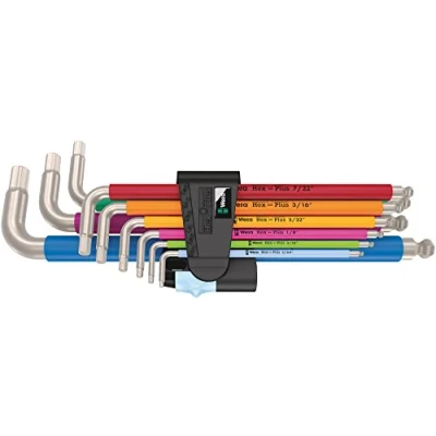 Imagen de WERA 05022860001 3950/9 Hex Plus Multicolour Imperial Stainless 1 Juego de llaves acodadas imperial, acero inox