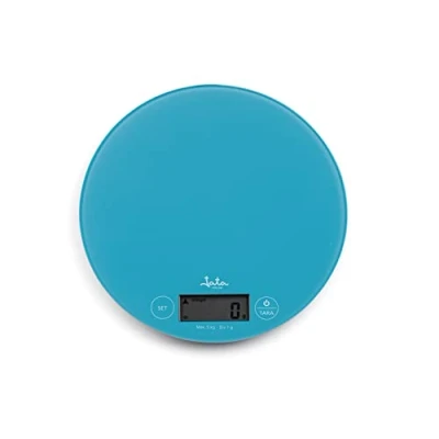 Imagen de Jata HBA7230 Báscula de Cocina Digital, Alta resistencia, precisión, Hasta 5 kg, Pantalla LCD, Base Vidrio, Función tara, Incluye Pilas, Medidas: 19 x 2 cm