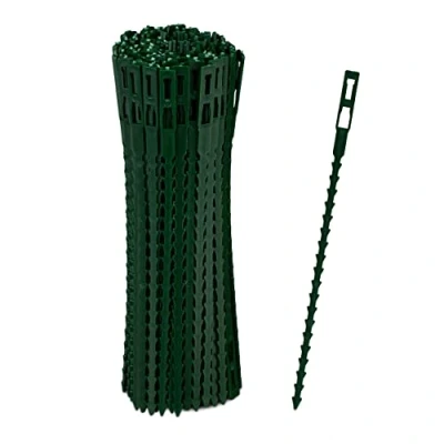 Imagen de Relaxdays Pack 200 Bridas Plástico, 17 cm, Sujetadores para Atar Plantas, Ajustables, Reutilizables, Tutores, Verde