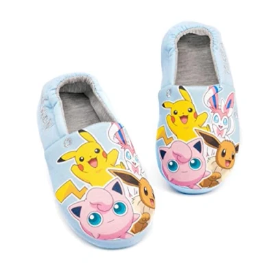Imagen de Pokémon Slippers Girls Kids Pikachu Sylveon Eevee Zapatos Azules Mocasines 34 EU