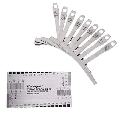 Imagen de Guitarra Gauge Acción configuración Regla con uego de 9 understring Radio Calibre Herramientas Luthier para y bajo la