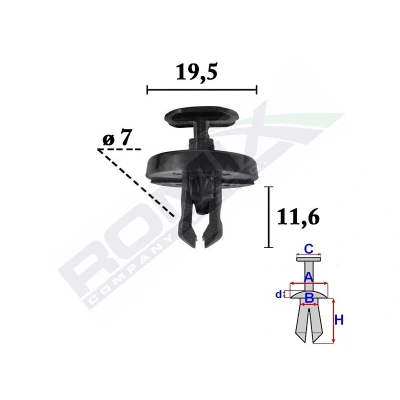 Imagen de ROMIX C70623 Remache expandible TOYOTA: Verso, C HR