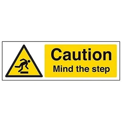 Imagen de vsafety 63033 ax s &quot;precaución mente el paso&quot; alerta General señal, autoadhesivos, paisaje, 300 mm x 100 mm, color negro/amarillo