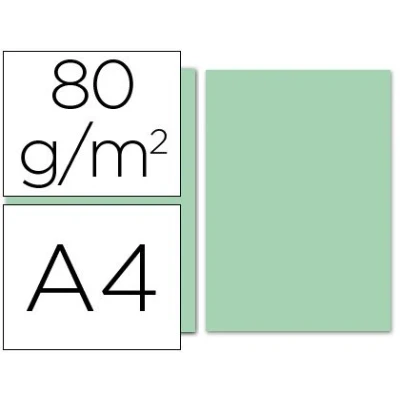 Imagen de Papel color liderpapel a4 80g/m2 verde paquete de 100
