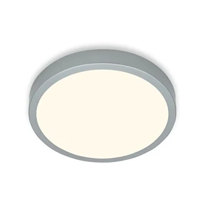 Imagen de Briloner Leuchten Lámpara LED de Techo, Luz Blanca Cálida, Superficie, Color Plateado, Diámetro 380 x 50 mm