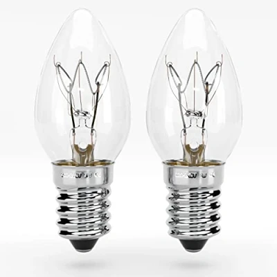 Imagen de greate. 2x Bombilla E14 7W de repuesto para lámpara sal, cristal luz orientación, máquina coser, vitrina Bombillas lampara sal con 40 lm vela