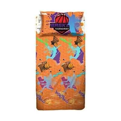 Imagen de hermet Baloncesto Juego de sábanas Individual para Dormitorio, una Plaza, Cama, sábana encimera, Bajera con Esquinas, Funda Almohada, 100% algodón, Producto Oficial