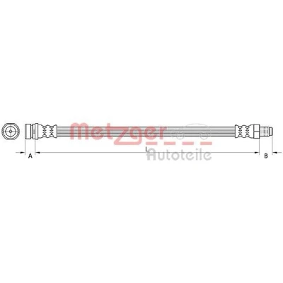 Imagen de METZGER 4110802 Latiguillos de Freno 255 FORD: Transit Mk6 Furgón