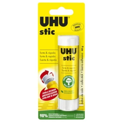 Imagen de UHU 3 36556 stic, barra de pegamento sin disolvente 1 x 4 g Blíster Blanco, Negro, 1,8 metros