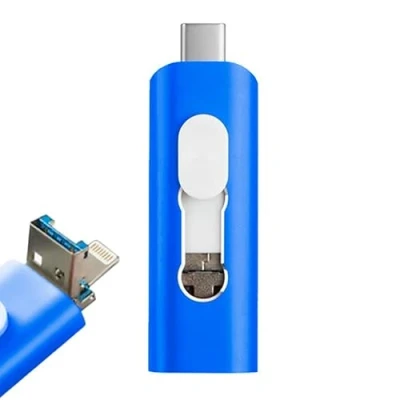Imagen de Pen Drive USB x64 GB Cool (3 en 1) Lightning/Tipo C/USB Azul