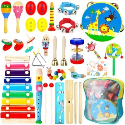 Imagen de UCAMP Juguetes Instrumentos Musicales,Juguetes de Instrumentos,Montessori Instrumento Musical,Instrumentos Musicales Madera para Niño,Instrumentos Bebes,Instrumentos Infantiles