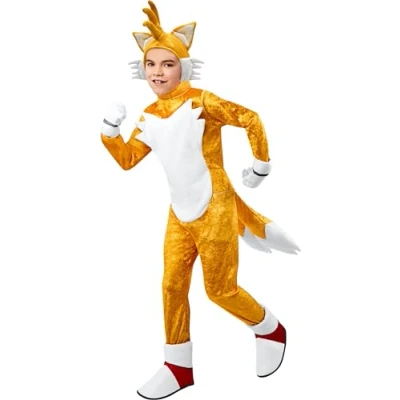 Imagen de Rubies Disfraz Tails Deluxe para niños, Jumpsuit con cubrebotas, guantes y accesorio la cabeza, Oficial Seg Sonic Carnaval, Navidad, Cumpleaños, Fiestas Halloween.701141 M