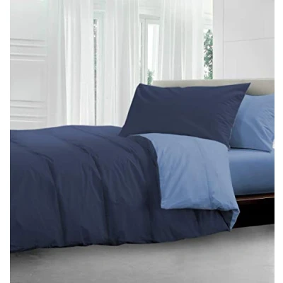 Imagen de HomeLife Edredon Cama 90 Invierno 180x250 Hipoalergénico de 100% Poliéster 105 Reversible [Azul y Azul Claro, Individual]
