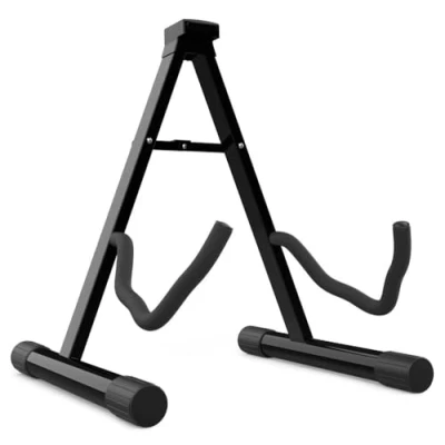 Imagen de Audibax SGL 04 Soporte de Guitarra Suelo para Clásica Compatible con Guitarras Acústicas, Eléctricas y Bajos Estructura Robusta Estable Accesorio Plegable