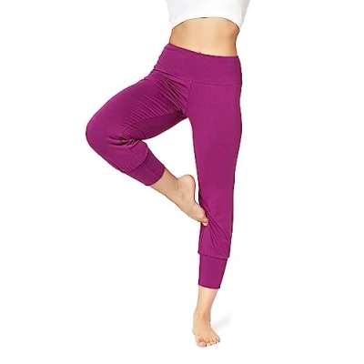 Imagen de Bellivalini Pantalones 3/4 Pirata Harem Leggins para Mujeres Pantalón Holgado Aladino Capri Deporte Yoga Jogging Pilates el Verano BLV50 283 (Fucsia, M)