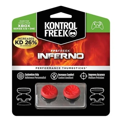 Imagen de KontrolFreek FPS Freek Inferno para Xbox One y Series X Controller Pulgarsticks de Rendimiento 2 cóncavas Talle Alto Rojo