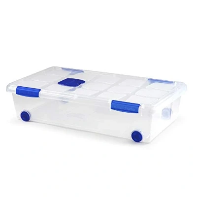 Imagen de PLASTIC FORTE, Caja de almacenamiento, TRANSPARENTE, 30 Litros, con ruedas