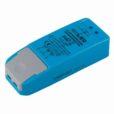 Imagen de Isoled Transformador para lámparas LED 112669, 12 V de Corriente alterna, 0 105 VA, Ajustable, plástico, W, Azul, 11,3 x 4,4 2,8 cm
