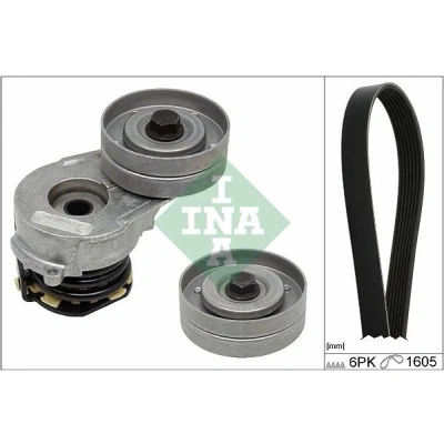 Imagen de INA 529 0330 10 Juego de correas trapeciales poli V Revisar/sustituir poleas libres del alternador OPEL: Astra H Hatchback, GTC, Zafira B
