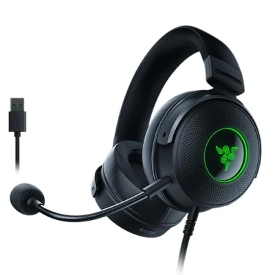 Imagen de Razer Kraken V3 HyperSense Auriculares Gaming con Cable Tecnología Háptica (Razer HyperSense, Diafragma 50 mm , Audio Espacial THX, Chroma RGB, Micrófono Retráctil Cardioide) Negro