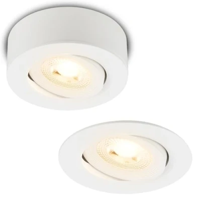 Imagen de Briloner Desi lámpara empotrable LED, blanca, Ø9cm, encendido/apagado, 3.000 K