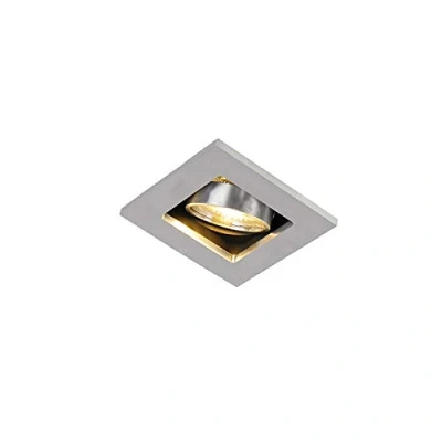 Imagen de QAZQA Moderno Foco empotrado aluminio QURE Cuadrada Adecuado para LED Max. 1 x 50 Watt