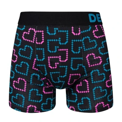 Imagen de Dedoles Calzoncillos Hombre y Chico Ropa Interior Algodón Boxer Muchos diseños Divertidos Hockey Patos Barbacoa Regalo, Color: Negro, diseño: Corazones de píxel (Bóxers Ajustados), tamaño: M