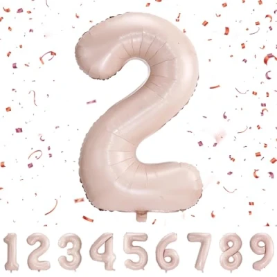 Imagen de Globos de Cumpleãnos 2 Pastel Rosa,101 CM Globo Numeros Gigantes Grandes Decoracion,Globo Numero 2,Globos Niño Niña Adultos,Vuelan con Helio
