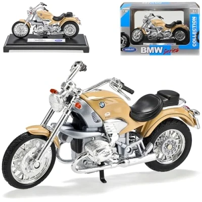 Imagen de Modelo de moto B M W R1200c R 1200c R1200 C Beige 1/18 Welly