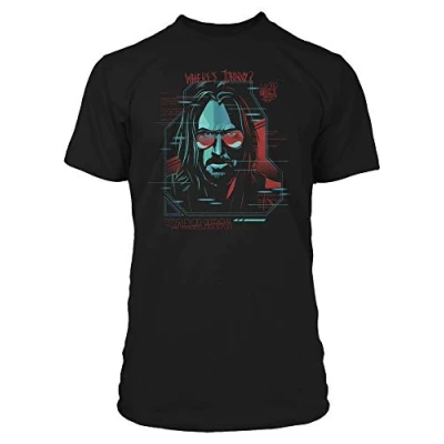 Imagen de JINX Cyberpunk 2077 Johnny Silverhand Digital Ghost Camiseta gráfica para hombre, Negro, Medium