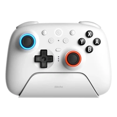 Imagen de 8BitDo Ultimate 2 Bluetooth Controller for Switch &amp; Windows PC, Pro with TMR Joysticks, Switchable Hall Effect/Tactile Triggers, Vibration and Motion Control, RGB Fire Ring, White