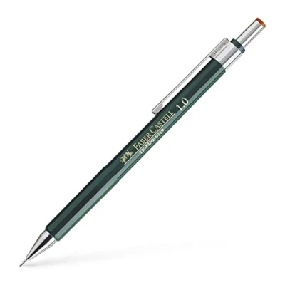 Imagen de Faber Castell B 136900 Portaminas TK Fine con goma de borrar y 3 minas finas, graduación HB, trazo 0.9 mm, color negro