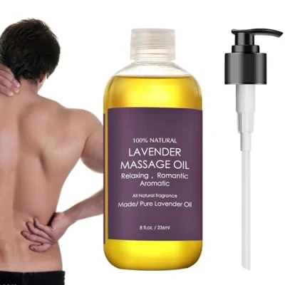 Imagen de aceite de masaje corporal, lavanda para esculpir el cuerpo, aceites esenciales Sha, relajación muscular y reafirmar la piel