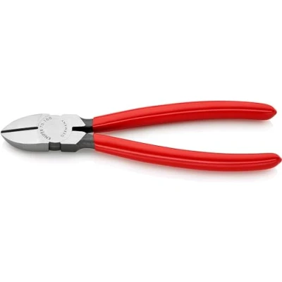 Imagen de Knipex Alicate de corte diagonal negro atramentado, recubiertos plástico 180 mm 70 01 EAN
