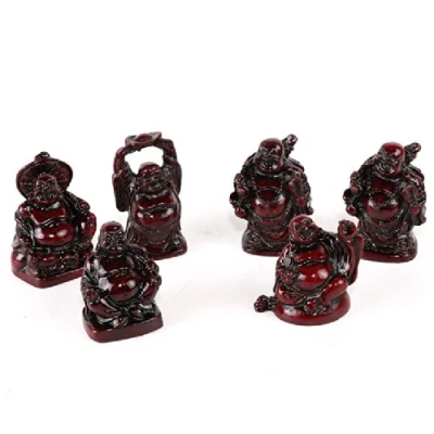 Imagen de 6 Figuras de Buda Sonriente, Rojas
