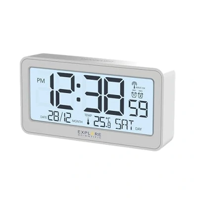 Imagen de Explore Scientific, Reloj de Radio Despertador, Blanco