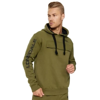 Imagen de Lonsdale Rushen Sudadera con Capucha, Verde, L para Hombre