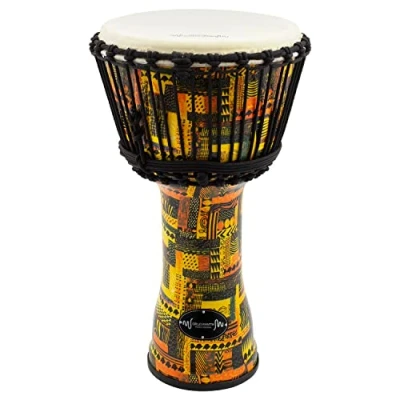 Imagen de World Rhythm Mdj002 or djembé en pvc con funda piel de cabra, tamaño 25 cm, color naranja